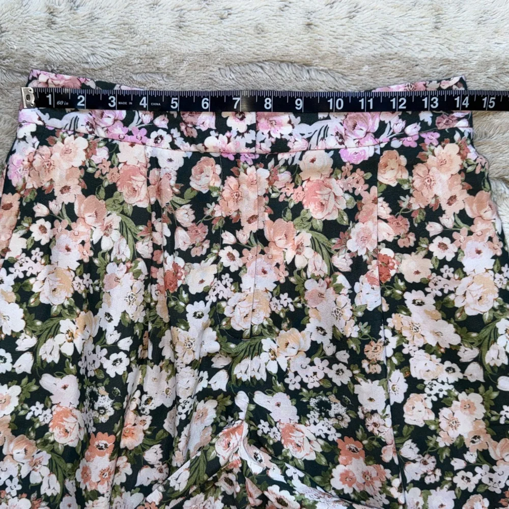 NWT REISS Serena Floral Print Wide Leg Trousers in Multicolor Size 4 - Picture 9 of 16